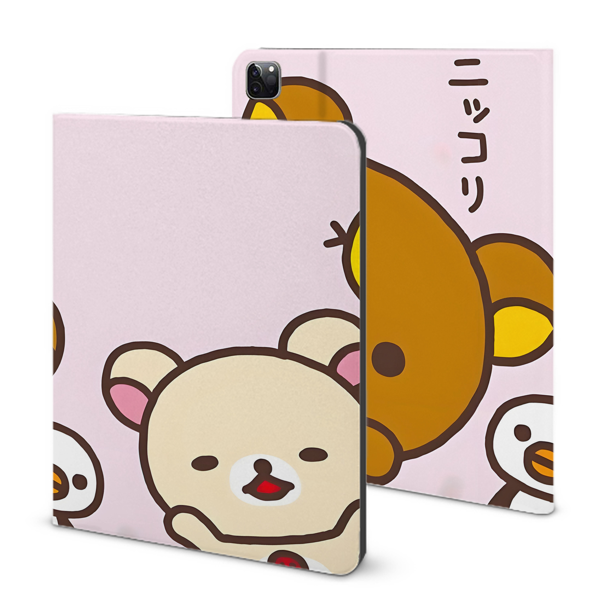 （画像用） リラックマ リラックマ キイロイトリ Rilakkuma Korilakkuma Kiiroitori IPad ケース ブック型 PUレザー TPU 耐衝撃 軽量 薄型 ペン収納なし 全面保護 IPad 各モデル対応